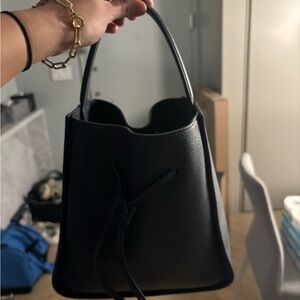 Navy Leather mini Tote Bag